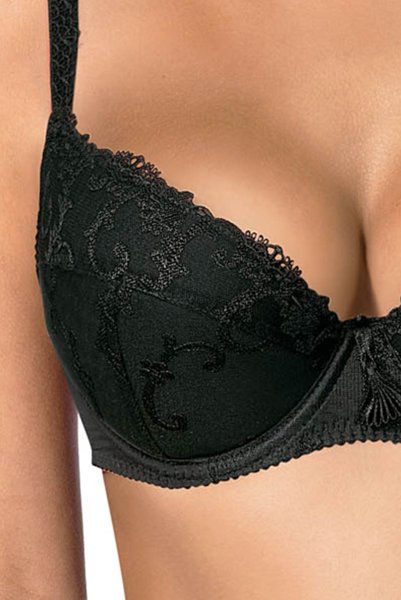 画像5: 【30%OFF】SYBILA-black-B214 | グラマー向けすっぴん美乳ブラ・ストラップ太め・プランジブラ・B〜Hカップ・ブラック | ewabien エヴァビアン| 輸入下着・高級ランジェリー （在庫限り) (5)