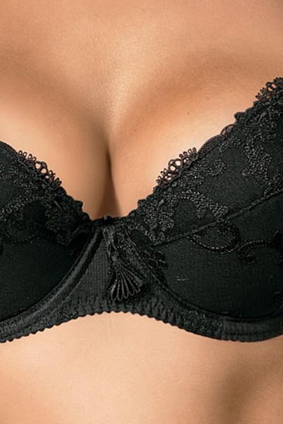 画像6: 【30%OFF】SYBILA-black-B214 | グラマー向けすっぴん美乳ブラ・ストラップ太め・プランジブラ・B〜Hカップ・ブラック | ewabien エヴァビアン| 輸入下着・高級ランジェリー （在庫限り) (6)