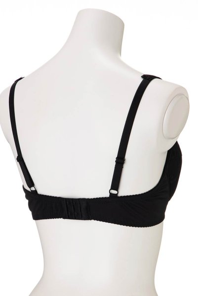 画像9: 【30%OFF】SYBILA-black-B214 | グラマー向けすっぴん美乳ブラ・ストラップ太め・プランジブラ・B〜Hカップ・ブラック | ewabien エヴァビアン| 輸入下着・高級ランジェリー （在庫限り) (9)