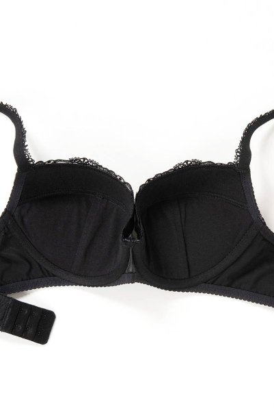 画像13: 【30%OFF】SYBILA-black-B214 | グラマー向けすっぴん美乳ブラ・ストラップ太め・プランジブラ・B〜Hカップ・ブラック | ewabien エヴァビアン| 輸入下着・高級ランジェリー （在庫限り) (13)