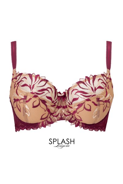 画像6: 【30%OFF】80Hサイズ｜JASMIN-burgundy-B150 | セミソフトブラ・大きいサイズ・バーガンディー・ワインレッド | ewabien エヴァビアン (6)