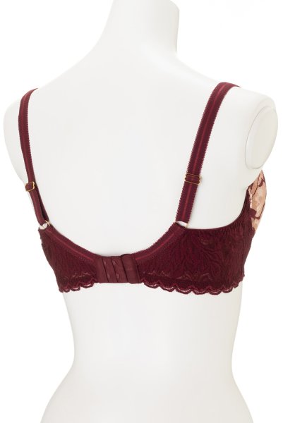 画像8: 【30%OFF】80Hサイズ｜JASMIN-burgundy-B150 | セミソフトブラ・大きいサイズ・バーガンディー・ワインレッド | ewabien エヴァビアン (8)
