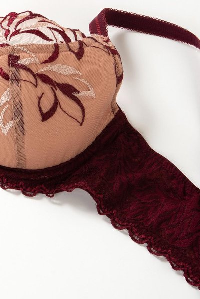 画像10: 【30%OFF】80Hサイズ｜JASMIN-burgundy-B150 | セミソフトブラ・大きいサイズ・バーガンディー・ワインレッド | ewabien エヴァビアン (10)