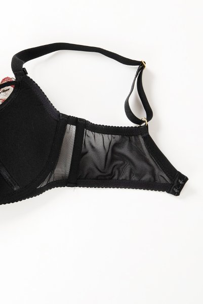 画像13: 【30%OFF】ROSANA-black-B150 | フルカップ・ワイヤーブラ・セミソフトブラ・大きいサイズ・B〜Kカップ・ブラック・レッド・レース | ewabien エヴァビアン (13)