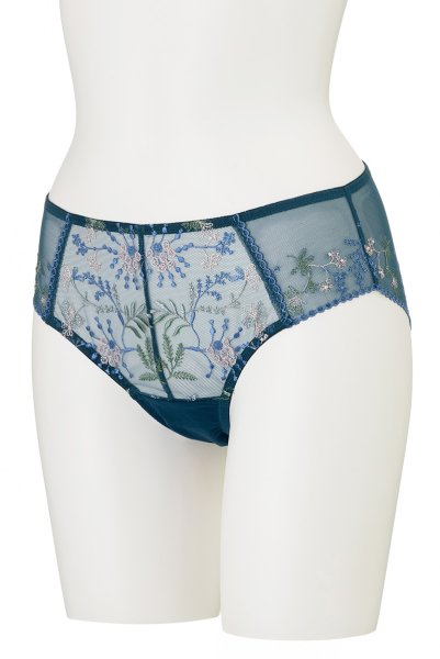 画像9: 【30%OFF】NADEEN-azure-C110 | ノーマルショーツ・シースルー・アズール・ブルー  | ewabien エヴァビアン (9)