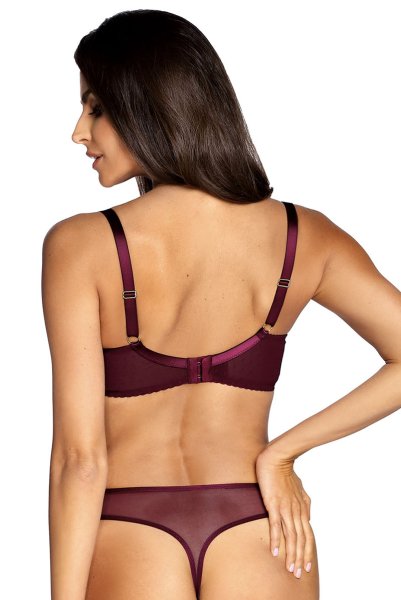 画像2: 【30%OFF】70Dサイズ｜NORA-cherry-B214 | グラマー向けすっぴん美乳ブラ・ワインレッド・パープル | ewabien エヴァビアン (2)