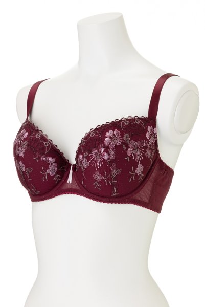 画像8: 【30%OFF】70Dサイズ｜NORA-cherry-B214 | グラマー向けすっぴん美乳ブラ・ワインレッド・パープル | ewabien エヴァビアン (8)