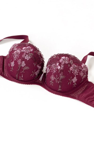 画像10: 【30%OFF】70Dサイズ｜NORA-cherry-B214 | グラマー向けすっぴん美乳ブラ・ワインレッド・パープル | ewabien エヴァビアン (10)