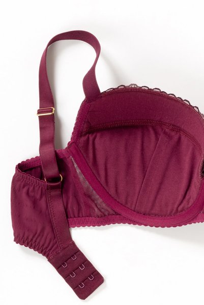 画像14: 【30%OFF】70Dサイズ｜NORA-cherry-B214 | グラマー向けすっぴん美乳ブラ・ワインレッド・パープル | ewabien エヴァビアン (14)