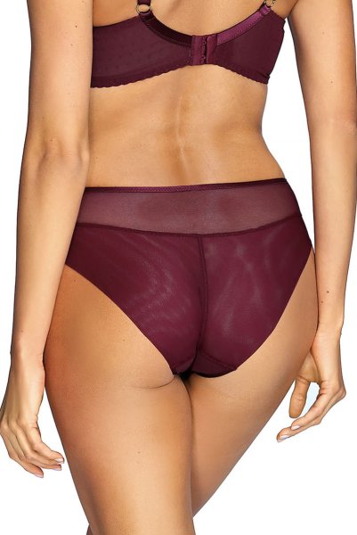 画像2: 【30%OFF】NORA-cherry-C110 | ブリーフ・シースルー・ワインレッド・パープル  | ewabien エヴァビアン (2)