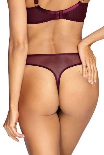 画像2: 【30%OFF】NORA-cherry-C200 | タンガ・シースルー・ワインレッド・パープル  | ewabien エヴァビアン (2)