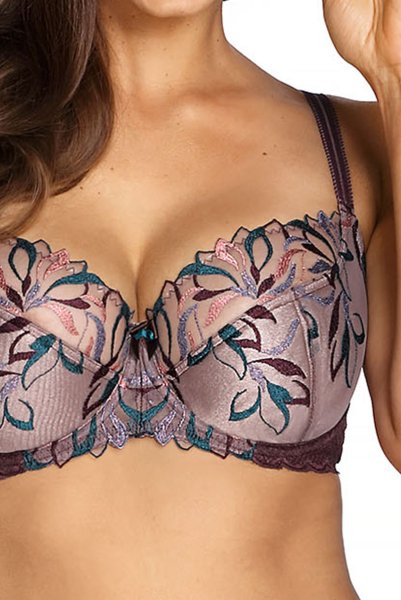 画像6: 【30%OFF】セミソフトブラ輸入下着・高級ランジェリー 《JASMIN-brown-B150》 (6)