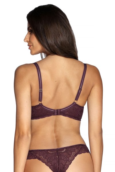 画像2: 【30%OFF】70G.75Fサイズ｜JASMIN-brown-B214 | グラマー向け美乳ブラ・ストラップ太め・バストサロン推奨・プランジブラ・B〜Hカップ・ブラウン | ewabien エヴァビアン (2)