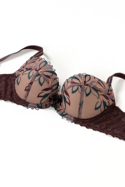 画像10: 【30%OFF】70G.75Fサイズ｜JASMIN-brown-B214 | グラマー向け美乳ブラ・ストラップ太め・バストサロン推奨・プランジブラ・B〜Hカップ・ブラウン | ewabien エヴァビアン (10)