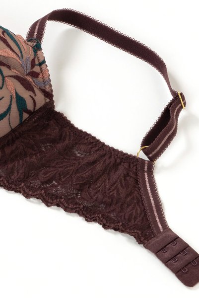 画像11: 【30%OFF】70G.75Fサイズ｜JASMIN-brown-B214 | グラマー向け美乳ブラ・ストラップ太め・バストサロン推奨・プランジブラ・B〜Hカップ・ブラウン | ewabien エヴァビアン (11)