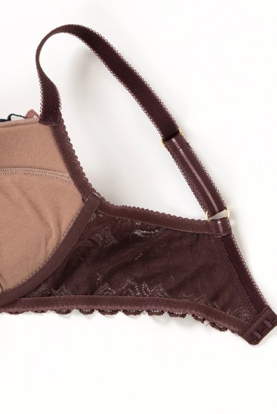 画像13: 【30%OFF】70G.75Fサイズ｜JASMIN-brown-B214 | グラマー向け美乳ブラ・ストラップ太め・バストサロン推奨・プランジブラ・B〜Hカップ・ブラウン | ewabien エヴァビアン (13)