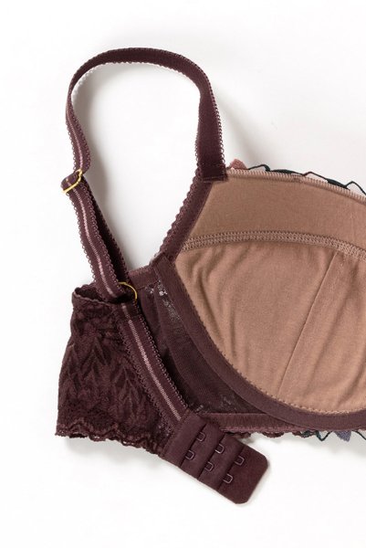 画像14: 【30%OFF】70G.75Fサイズ｜JASMIN-brown-B214 | グラマー向け美乳ブラ・ストラップ太め・バストサロン推奨・プランジブラ・B〜Hカップ・ブラウン | ewabien エヴァビアン (14)