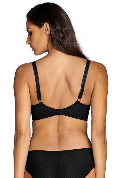 画像3: 【30%OFF】TAMAL-black-B150 | セミソフトブラ・大きいサイズ・B〜Kカップ・ブラック・花柄 | ewabien エヴァビアン 《TAMAL-black-B150》 (3)