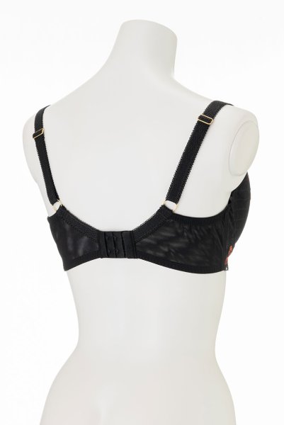 画像8: 【30%OFF】TAMAL-black-B150 | セミソフトブラ・大きいサイズ・B〜Kカップ・ブラック・花柄 | ewabien エヴァビアン 《TAMAL-black-B150》 (8)