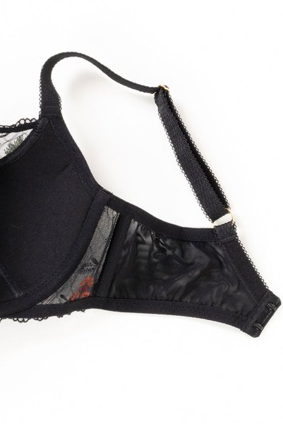 画像13: 【30%OFF】TAMAL-black-B150 | セミソフトブラ・大きいサイズ・B〜Kカップ・ブラック・花柄 | ewabien エヴァビアン 《TAMAL-black-B150》 (13)