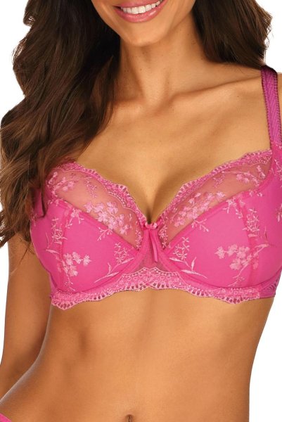 画像5: 【30%OFF】85Fサイズ｜HANA-dark-pink-B150 | セミソフトブラ・大きいサイズ・ダークピンク | ewabien エヴァビアン (5)