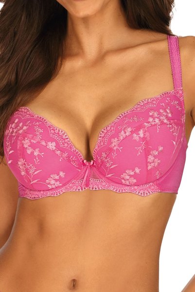 画像6: 【30%OFF】75Fサイズ|HANA-dark-pink-B214 | グラマー向け美乳ブラ・ブルー | ewabien エヴァビアン (6)