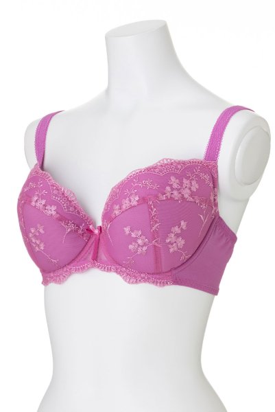 画像8: 【30%OFF】75Fサイズ|HANA-dark-pink-B214 | グラマー向け美乳ブラ・ブルー | ewabien エヴァビアン (8)