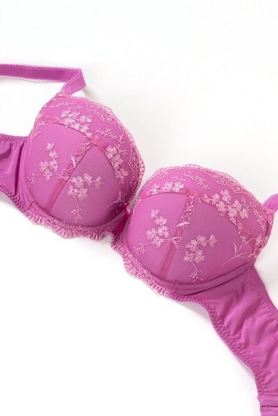 画像10: 【30%OFF】75Fサイズ|HANA-dark-pink-B214 | グラマー向け美乳ブラ・ブルー | ewabien エヴァビアン (10)