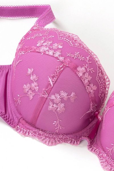 画像11: 【30%OFF】75Fサイズ|HANA-dark-pink-B214 | グラマー向け美乳ブラ・ブルー | ewabien エヴァビアン (11)