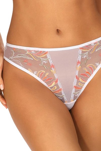 画像5: 【30%OFF】Sサイズ|HELENE-white-orange-C200 | タンガ・Tバック・シースルー・ホワイト・オレンジ・花柄  | ewabien エヴァビアン (5)