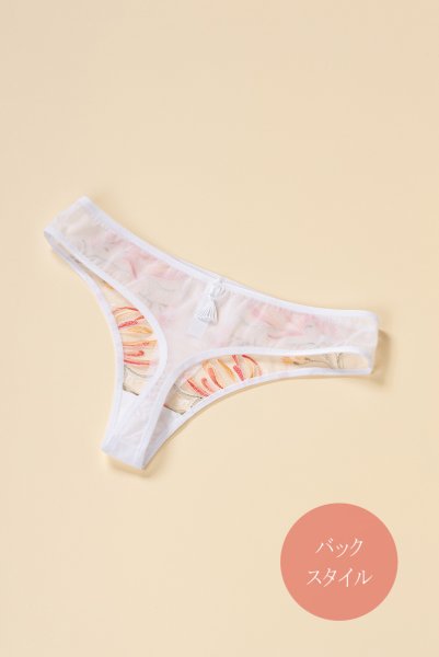 画像12: 【30%OFF】Sサイズ|HELENE-white-orange-C200 | タンガ・Tバック・シースルー・ホワイト・オレンジ・花柄  | ewabien エヴァビアン (12)