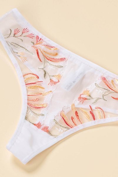 画像13: 【30%OFF】Sサイズ|HELENE-white-orange-C200 | タンガ・Tバック・シースルー・ホワイト・オレンジ・花柄  | ewabien エヴァビアン (13)