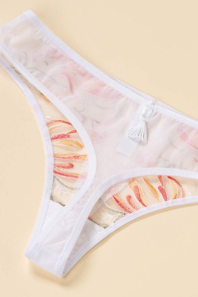 画像14: 【30%OFF】Sサイズ|HELENE-white-orange-C200 | タンガ・Tバック・シースルー・ホワイト・オレンジ・花柄  | ewabien エヴァビアン (14)