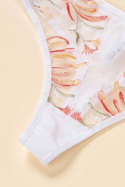 画像15: 【30%OFF】Sサイズ|HELENE-white-orange-C200 | タンガ・Tバック・シースルー・ホワイト・オレンジ・花柄  | ewabien エヴァビアン (15)