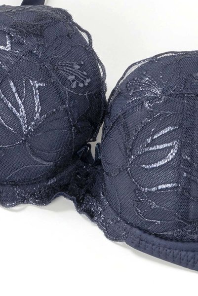 画像9: 【30%OFF】BONITA navy blue B214 | グラマー向けすっぴん美乳ブラ・ストラップ太め・バストサロン推奨・プランジブラ・B〜Hカップ・ネイビーブルー | ewabien エヴァビアン| 輸入下着・高級ランジェリー  (9)