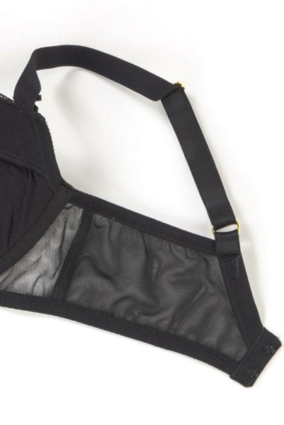 画像10: 【30%OFF】70G.75Eサイズ｜LIBRA black gold B214 | グラマー向けすっぴん美乳ブラ・ストラップ太め・バストサロン推奨・プランジブラ・B〜Hカップ・ブラックゴールド | ewabien エヴァビアン| 輸入下着・高級ランジェリー  (10)