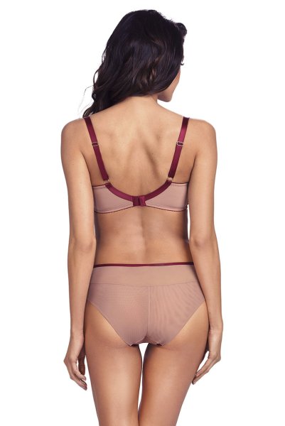 画像4: 【30%OFF】TRESOR maroon B150 | フルカップ・ワイヤーブラ・セミソフトブラ・大きいサイズ・B〜Kカップ・赤×ベージュ | ewabien エヴァビアン| 輸入下着・高級ランジェリー  (4)