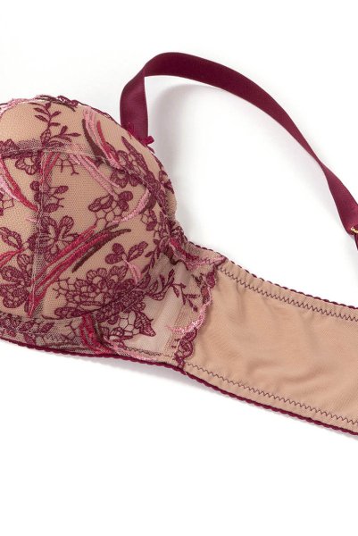 画像8: 【30%OFF】70Gサイズ|TRESOR maroon B214 | グラマー向けすっぴん美乳ブラ・赤×ベージュ | ewabien エヴァビアン| 輸入下着・高級ランジェリー  (8)