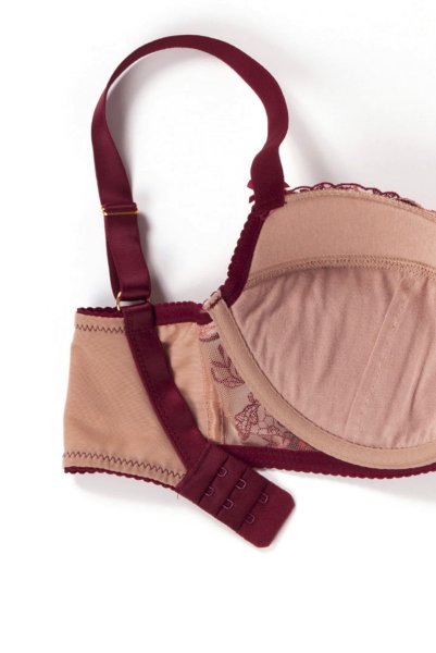 画像11: 【30%OFF】70Gサイズ|TRESOR maroon B214 | グラマー向けすっぴん美乳ブラ・赤×ベージュ | ewabien エヴァビアン| 輸入下着・高級ランジェリー  (11)