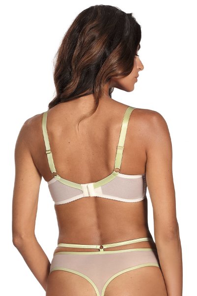 画像3: 【30%OFF】70D.70G.75F.80Dサイズ|MILA cream B214 | 3/4カップ・ワイヤーブラ・グラマー向け・クリーム×グリーン | ewabien エヴァビアン| 輸入下着・高級ランジェリー  (3)