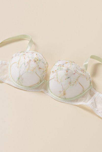 画像7: 【30%OFF】70D.70G.75F.80Dサイズ|MILA cream B214 | 3/4カップ・ワイヤーブラ・グラマー向け・クリーム×グリーン | ewabien エヴァビアン| 輸入下着・高級ランジェリー  (7)