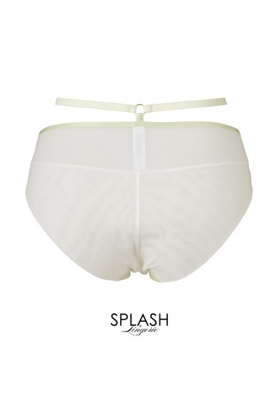 画像2: 【30%OFF】MILA cream C110 | ノーマルショーツ・クリーム×グリーン  | ewabien エヴァビアン (2)