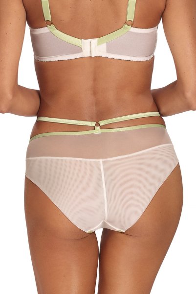 画像4: 【30%OFF】MILA cream C110 | ノーマルショーツ・クリーム×グリーン  | ewabien エヴァビアン (4)