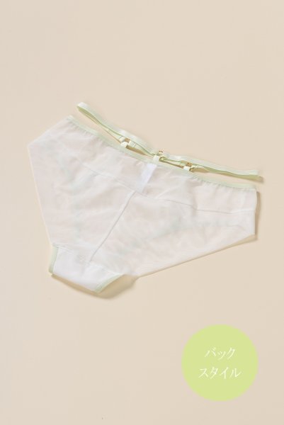 画像10: 【30%OFF】MILA cream C110 | ノーマルショーツ・クリーム×グリーン  | ewabien エヴァビアン (10)