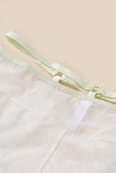 画像12: 【30%OFF】MILA cream C110 | ノーマルショーツ・クリーム×グリーン  | ewabien エヴァビアン (12)