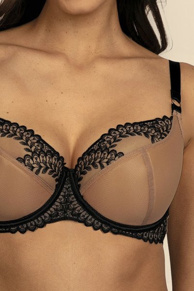 画像6: 【30%OFF】OFRA beige-black B150 | フルカップ・ワイヤーブラ・セミソフトブラ・大きいサイズ・B〜Kカップ・ベージュ×ブラック | ewabien エヴァビアン| 輸入下着・高級ランジェリー  (6)