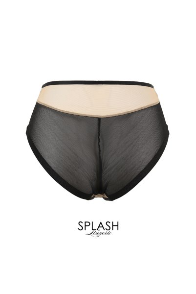 画像2: 【30%OFF】OFRA beige-black C110 | ノーマルショーツ・ベージュ×ブラック  | ewabien エヴァビアン (2)