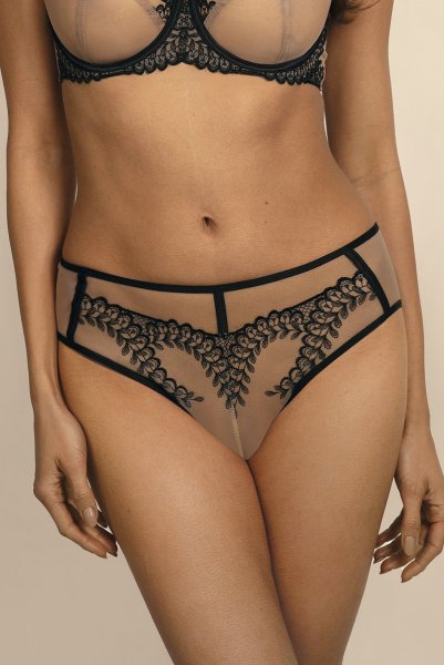 画像4: 【30%OFF】OFRA beige-black C110 | ノーマルショーツ・ベージュ×ブラック  | ewabien エヴァビアン (4)