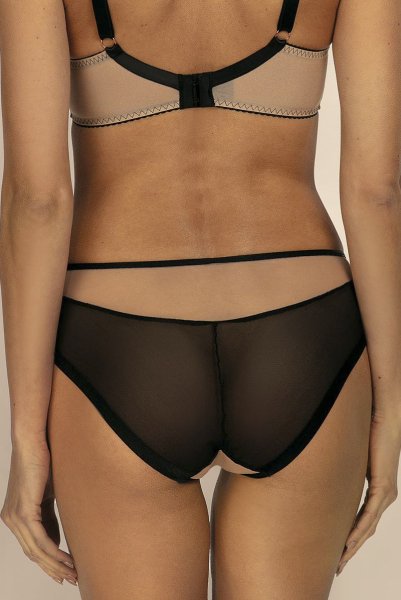 画像5: 【30%OFF】OFRA beige-black C110 | ノーマルショーツ・ベージュ×ブラック  | ewabien エヴァビアン (5)