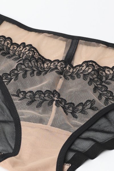 画像12: 【30%OFF】OFRA beige-black C110 | ノーマルショーツ・ベージュ×ブラック  | ewabien エヴァビアン (12)